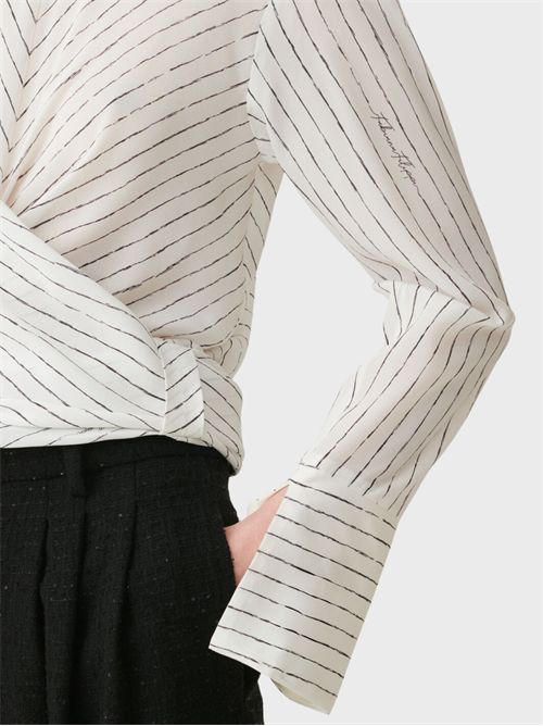 Printed crêpe de Chine crew-neck top FABIANA FILIPPI | TPD226F684M3870142